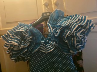 Traje Flamenca Azul Lunares