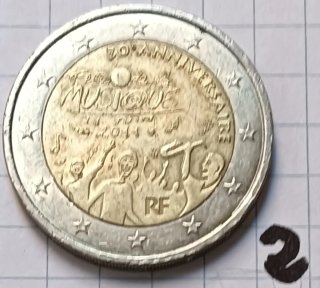Lote 9 monedas conmemorativas francesas 2€