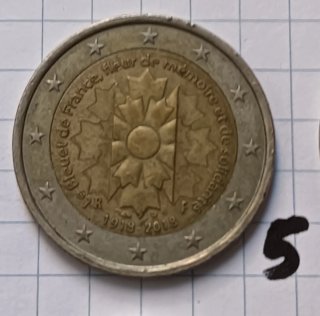 Lote 9 monedas conmemorativas francesas 2€