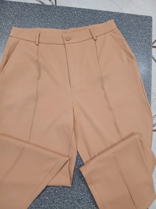 Pantalone classico donna beige