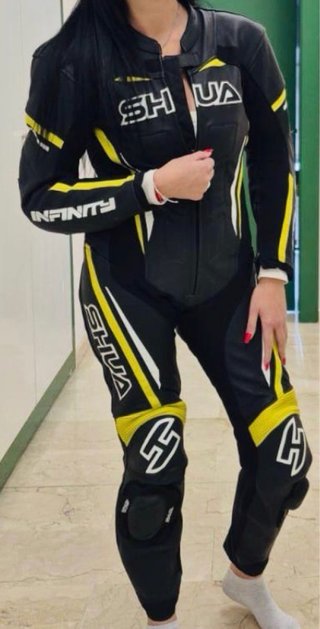 Mono de moto SHUA negro y amarillo t.48