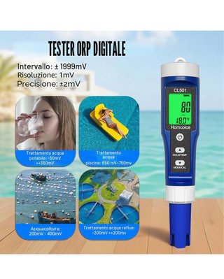 Misuratore pH Cloro Piscina 5 in 1