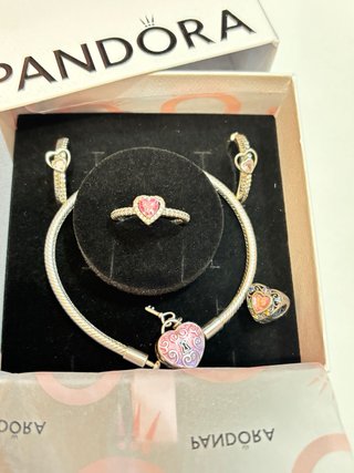 Lote Pandora Corazones Rosas | Elegancia y Romanti