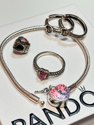 Lote Pandora Corazones Rosas | Elegancia y Romanti
