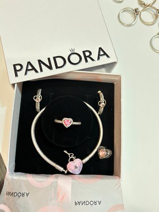 Lote Pandora Corazones Rosas | Elegancia y Romanti
