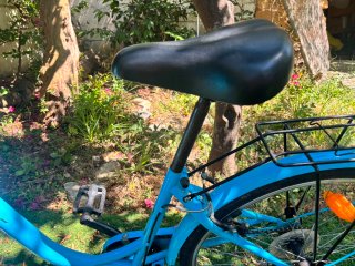 Bicicleta Azul con Cesta y Portabultos
