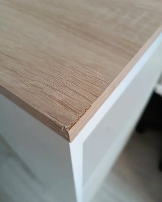 Mesa alta auxiliar cocina madera y metal