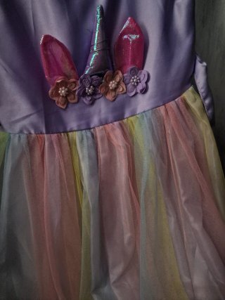 Vestido Unicornio Arcoíris Niña de 5 a 8 años