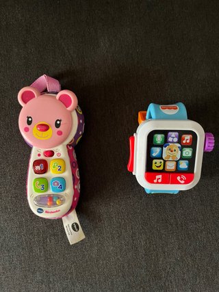 Teléfono y Reloj Juguete Vtech Fisher-Price Aleman