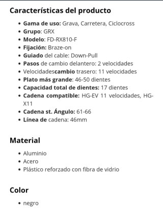 Desviador Shimano GRX 810 2x11 velocidades
