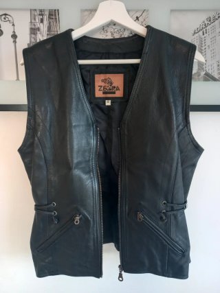 Chaleco Biker Piel Zebra Talla M