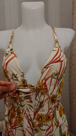 Mono corto floral blanco y multicolor