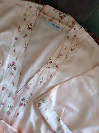 Pigiama donna color pesca fantasia floreale