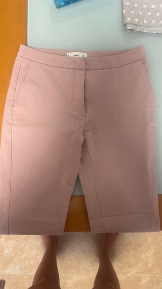 Pantalón recto mango rosa