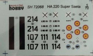 MAQUETA AVION HA-220 SUPERSAETA 1/72 SPECIAL HOBBY