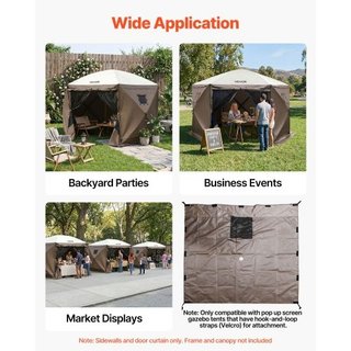 Pareti laterali per gazebo, 1,73 x 1,48 m, Pareti