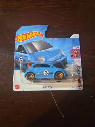 Hot Wheels Fiat 500e Blu