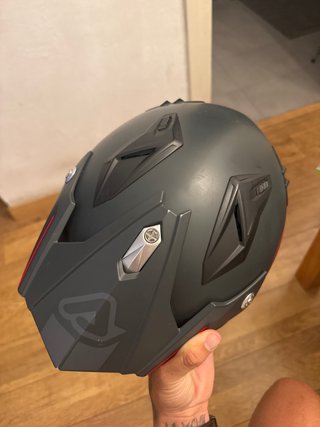 Casco Acerbis gris y rojo