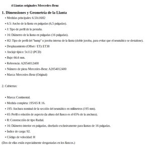 4 llantas originales de Mercedes-Benz