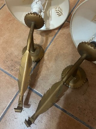 2 Apliques de pared antiguos dorados