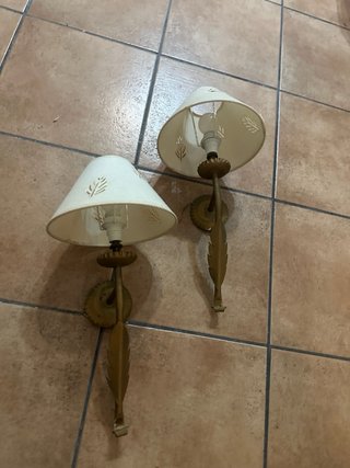 2 Apliques de pared antiguos dorados