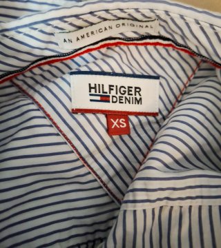 Camisa Tommy Hilfiger Rayas Azul y Blanca