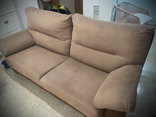 Sofá 2 plazas 180cm beige/marrón