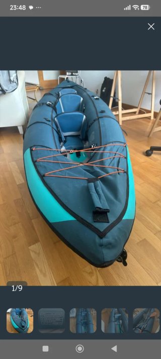 Kayak hinchable 3 plazas con remos
