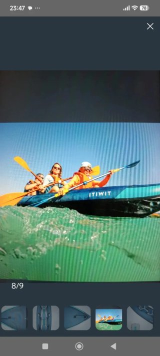 Kayak hinchable 3 plazas con remos