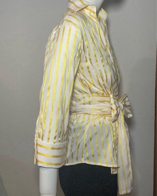 Blusa Zara cruzada satinada dorada