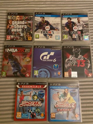 Lote 8 Juegos PS3: GTA IV, FIFA 14, 13, NBA 2K15,
