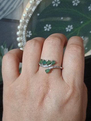 Anillo Esmeralda Natural Ajustable