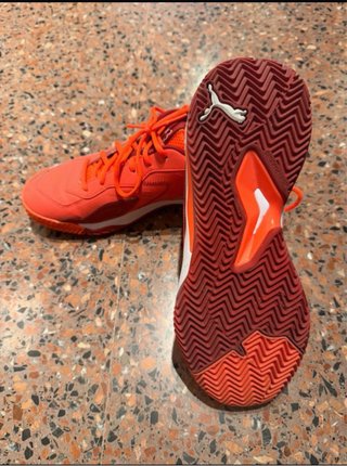 Zapatillas Puma Padel Naranja y Rojo