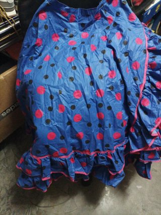 Falda Flamenco Mujer Lunares Azul y Rosa