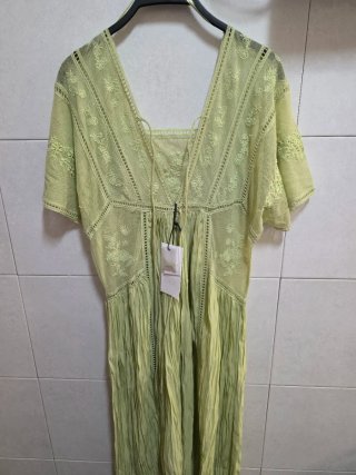 Vestido Zara Plisado Bordado Talla S, M y XL