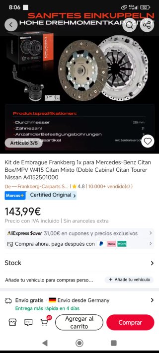 kit de embrague nuevo