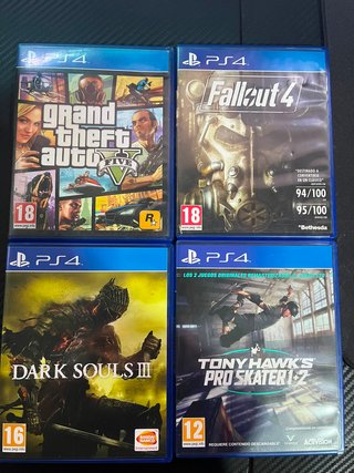 Lote 4 Juegos PS4: Fallout 4, GTA V, DS3, THPS 1+2