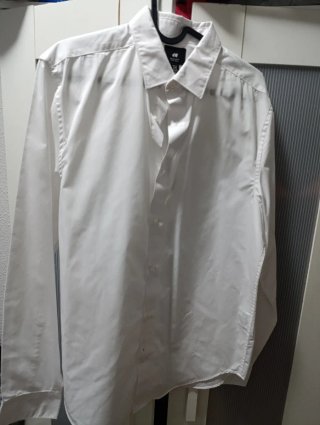 Camisa H&M Regular Fit Easy Iron Blanca Talla XS