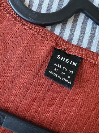 Vestido SHEIN midi teja/terracota