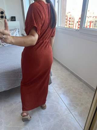 Vestido SHEIN midi teja/terracota