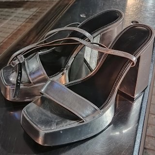 Tacones Plataforma Plata