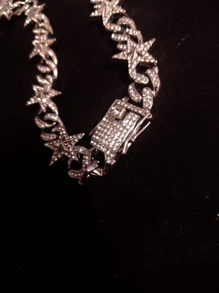 Conjunto Cadena y Pulsera Estrellas Plata