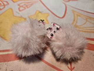 Pendientes Gatito Rosa Peludo