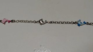 Pulseras infantiles con delfines y peces plata 925