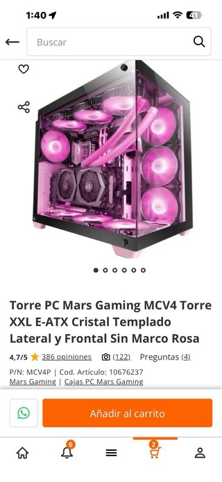 PC Gamer Rosa con Ventana Lateral