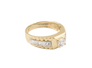 anillo oro 18k con piedra con circonita