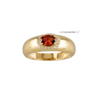 anillo oro 18k con piedra con circonita