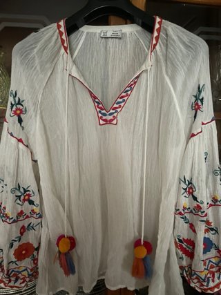 Blusa boho Zara bordada