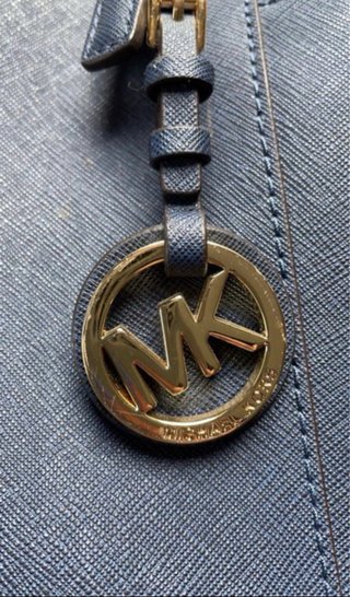 Bolso Michael Kors Piel Azul Dorado