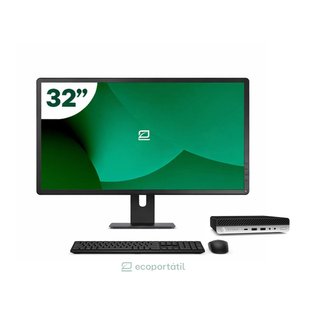 Pack HP 600 G5 Mini i7 9700T 16GB SSD 512GB + LCD 32" + Tecl y Ratón Inalámbrico + WiFi